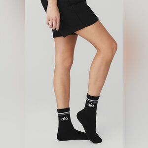 ALO Yoga Black Athletic Socks